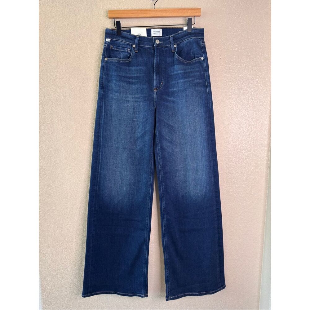 NEW Citizens of Humanity Lyra Long Wide Jeans Womens 28 Masha Blue Denim Stretch